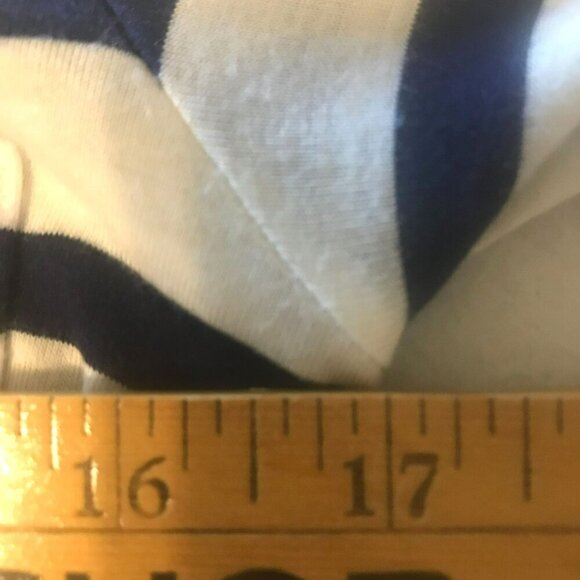 CAbi Bonjour 3/4 Sleeve Tee Scoop Neck Striped Flowy Navy White Women's Medium - Picture 8 of 12